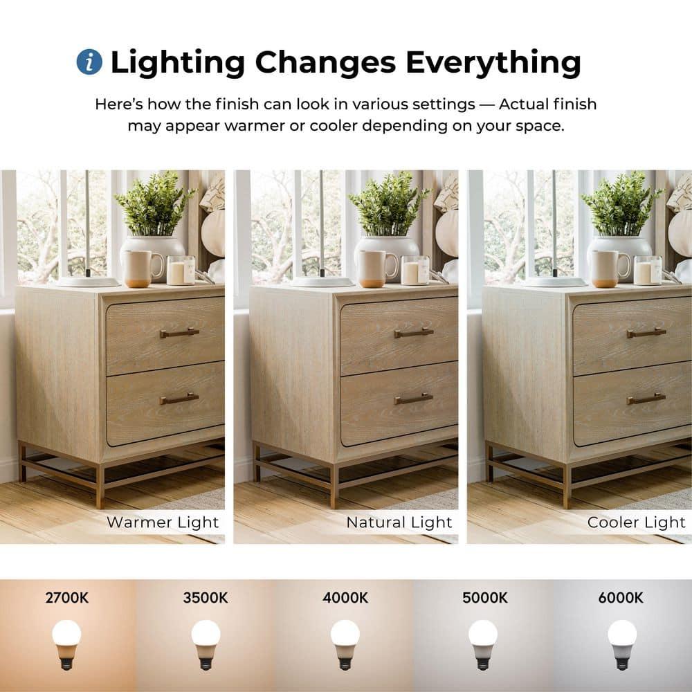 HOMES: Inside + Out 3pc Queen Neovesi Platform Bedroom Set Boho with 2 Nightstands Oak