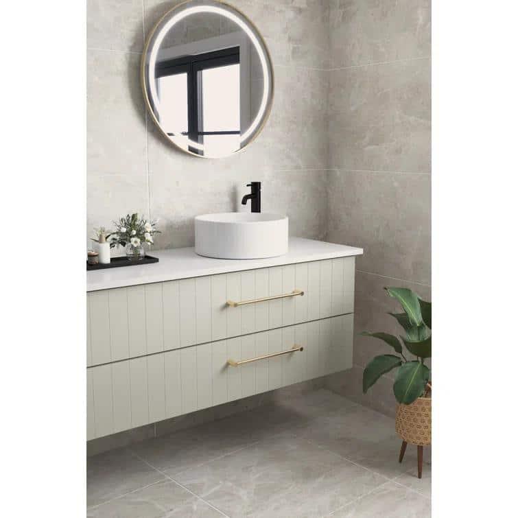 DeerValley Symmetry 16" Circular/Round White Vitreous Vessel Bathroom Sink