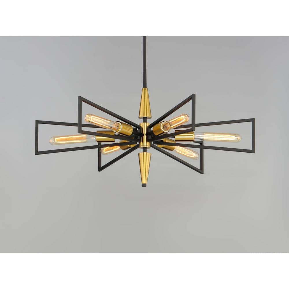 Maxim Lighting Wings 6 - Light Chandelier in  Black/Satin Brass