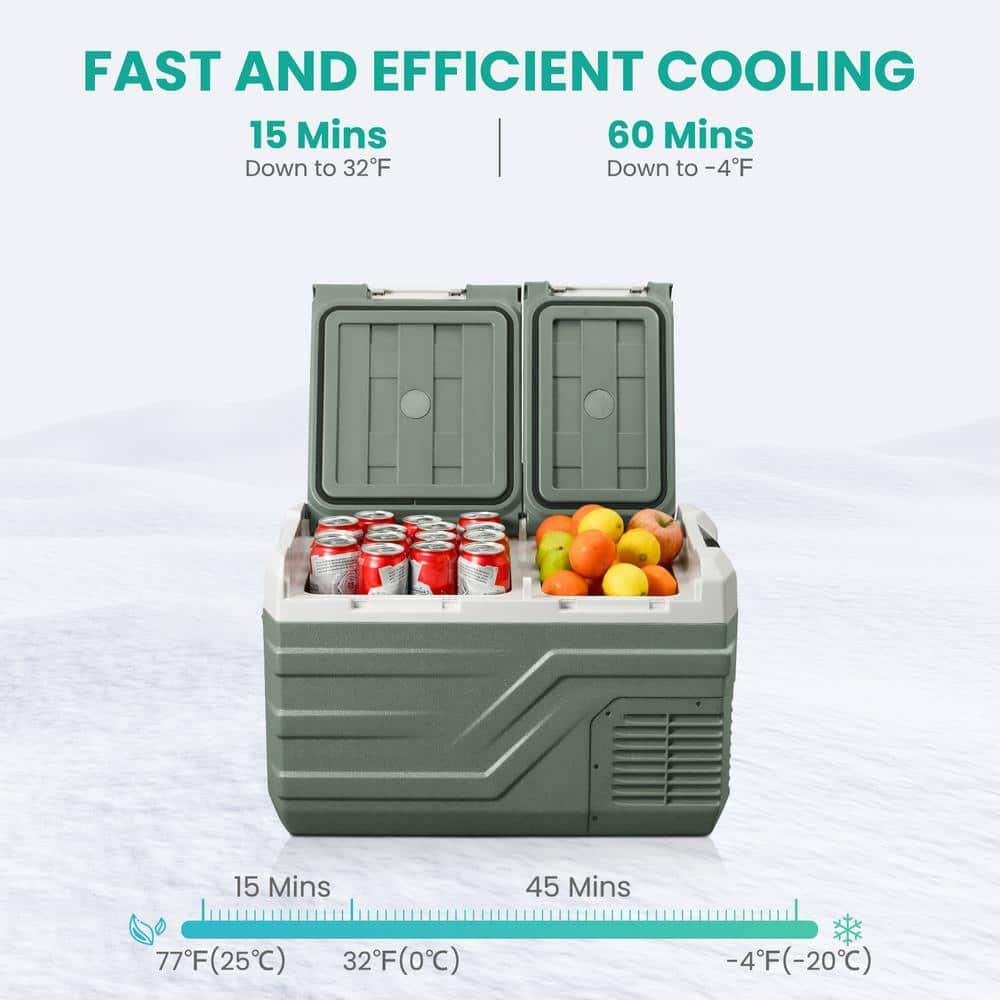 Alpicool 25Qt Dual Zone With Individual Temperature Control Car Refrigerator, 12V/24V/220V Portable Car Fridge, Large Capacity Freezing Food, Powerful Compressor Freezer and Cooler, for Outdoors and Indoors Use