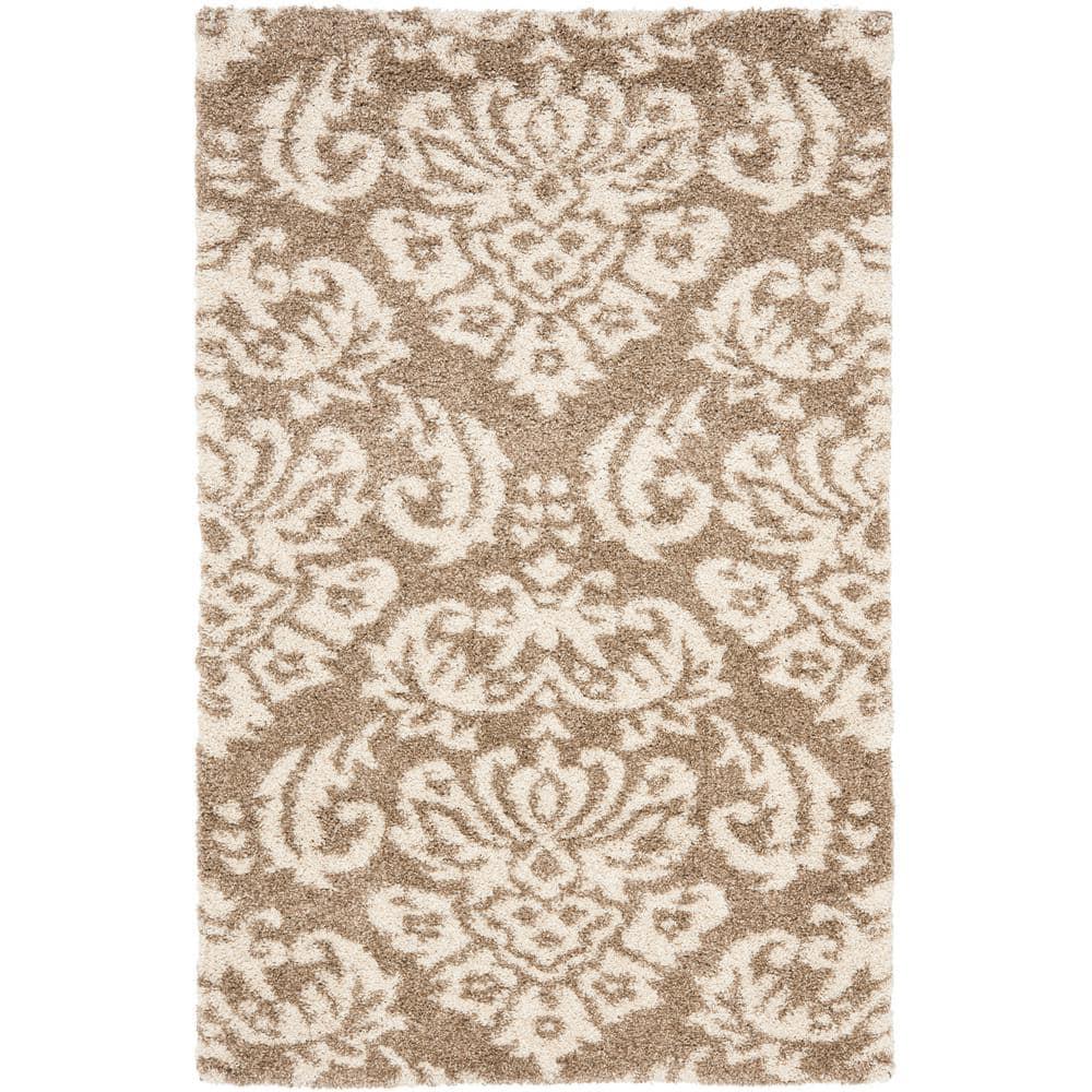 Florida Shag SG460 Power Loomed Indoor Accent Rug - Beige/Cream - 2'3"x4' - Safavieh