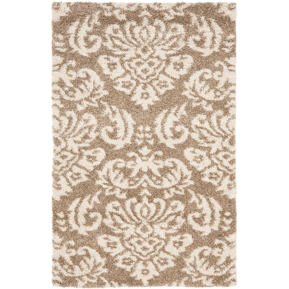 Florida Shag SG460 Power Loomed Indoor Area Rug - Beige/Cream - 8'x10' - Safavieh