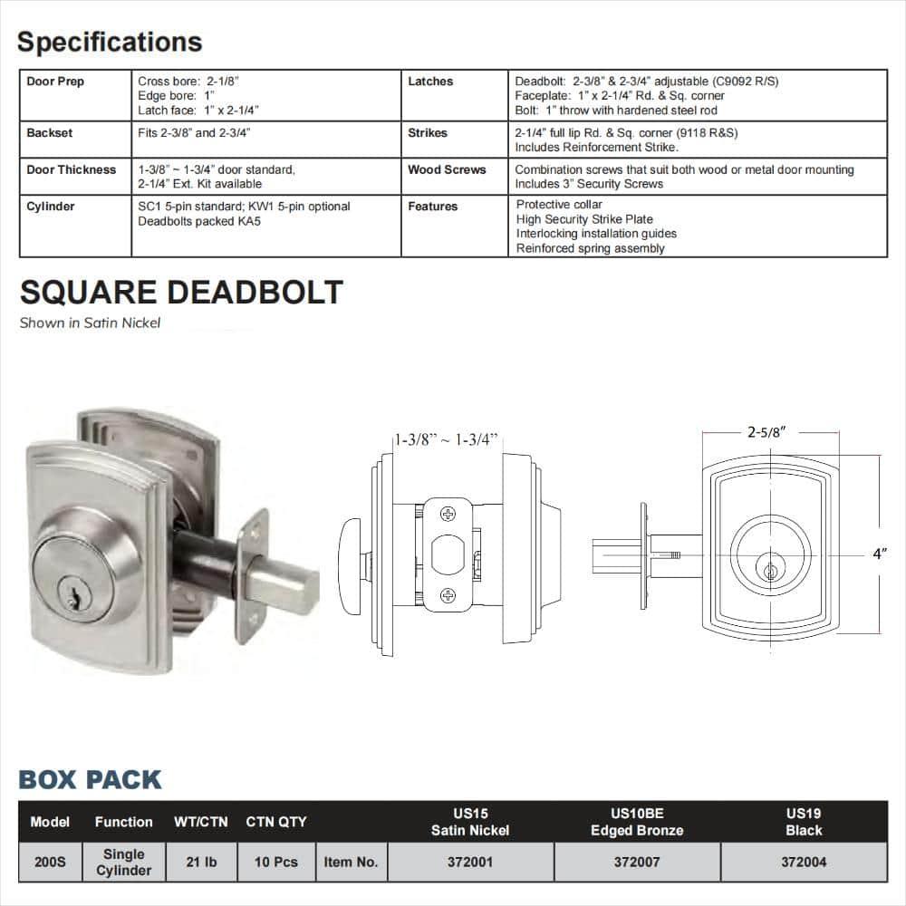 Italian Electronic Single Cylinder Deadbolt