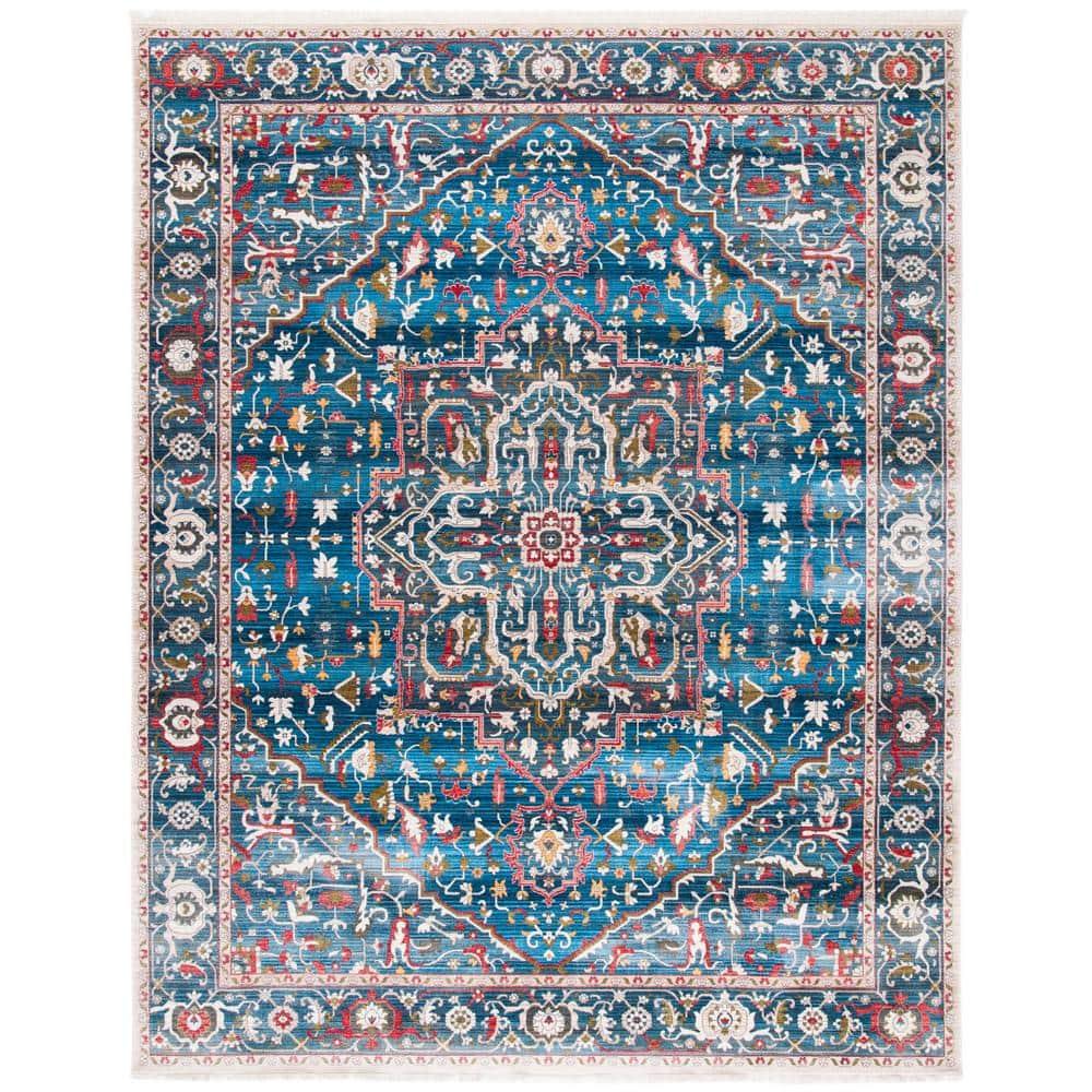 Vintage Persian VTP479 Power Loomed Area Rug - Blue/Ivory - 8'x10' - Safavieh.