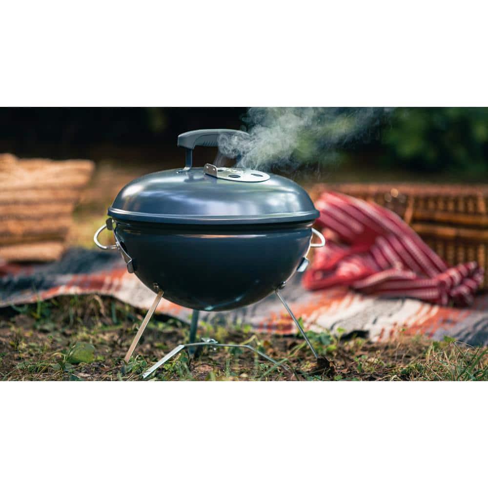 Slate Blue 14-Inch Portable Charcoal Kettle Grill