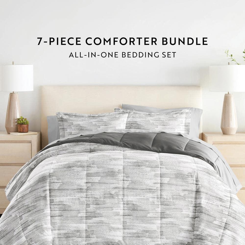 7-Piece Bedding Bundle - Pattern Comforter and Sheet Set
