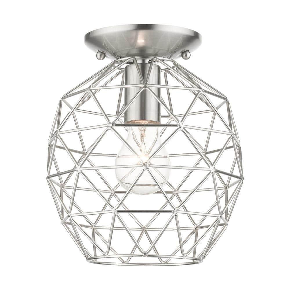 Livex Lighting Geometrix 1 - Light Flush Mount in  Brushed Nickel