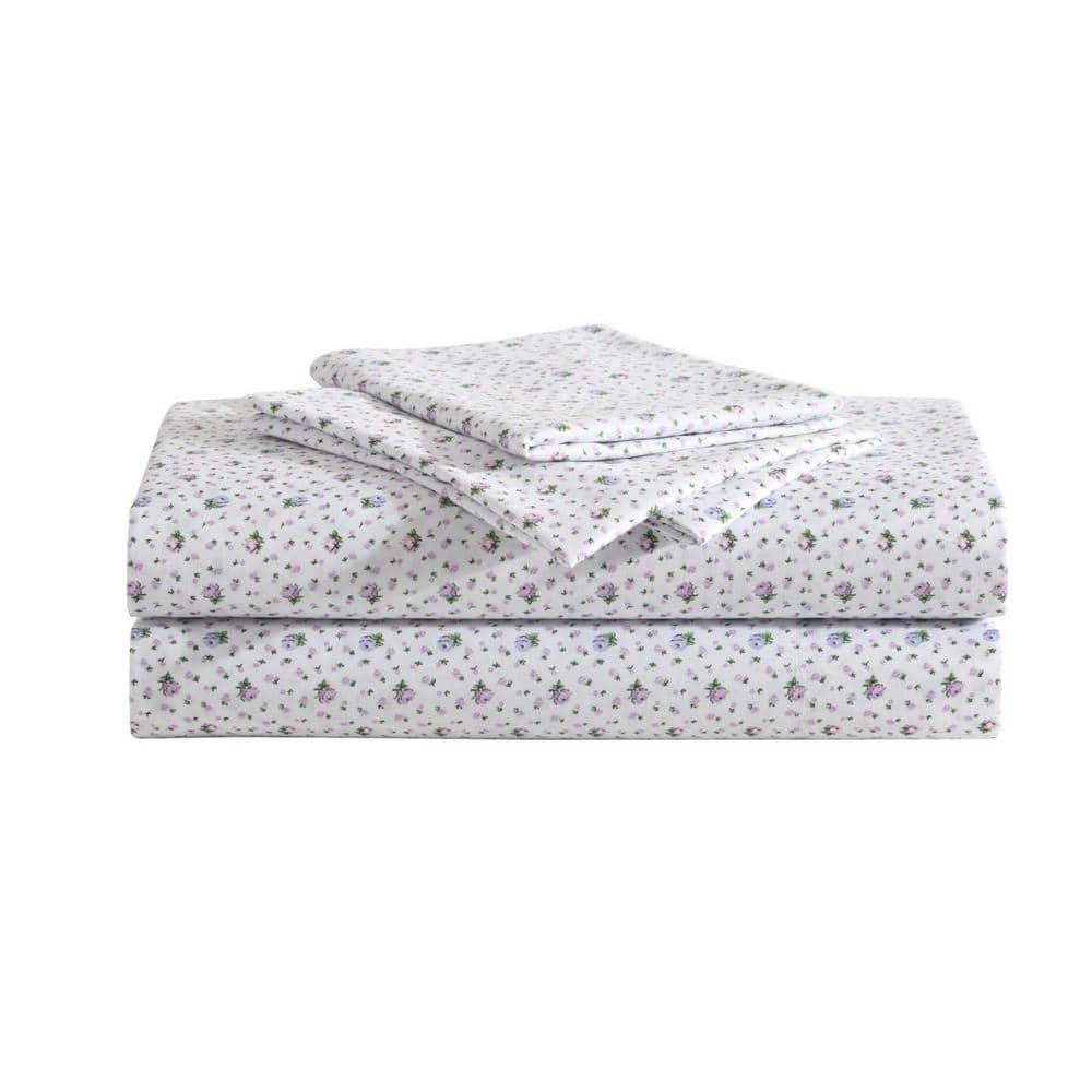 Betsey Johnson Pretty Floral Ditsy Purple Twin Sheet Set