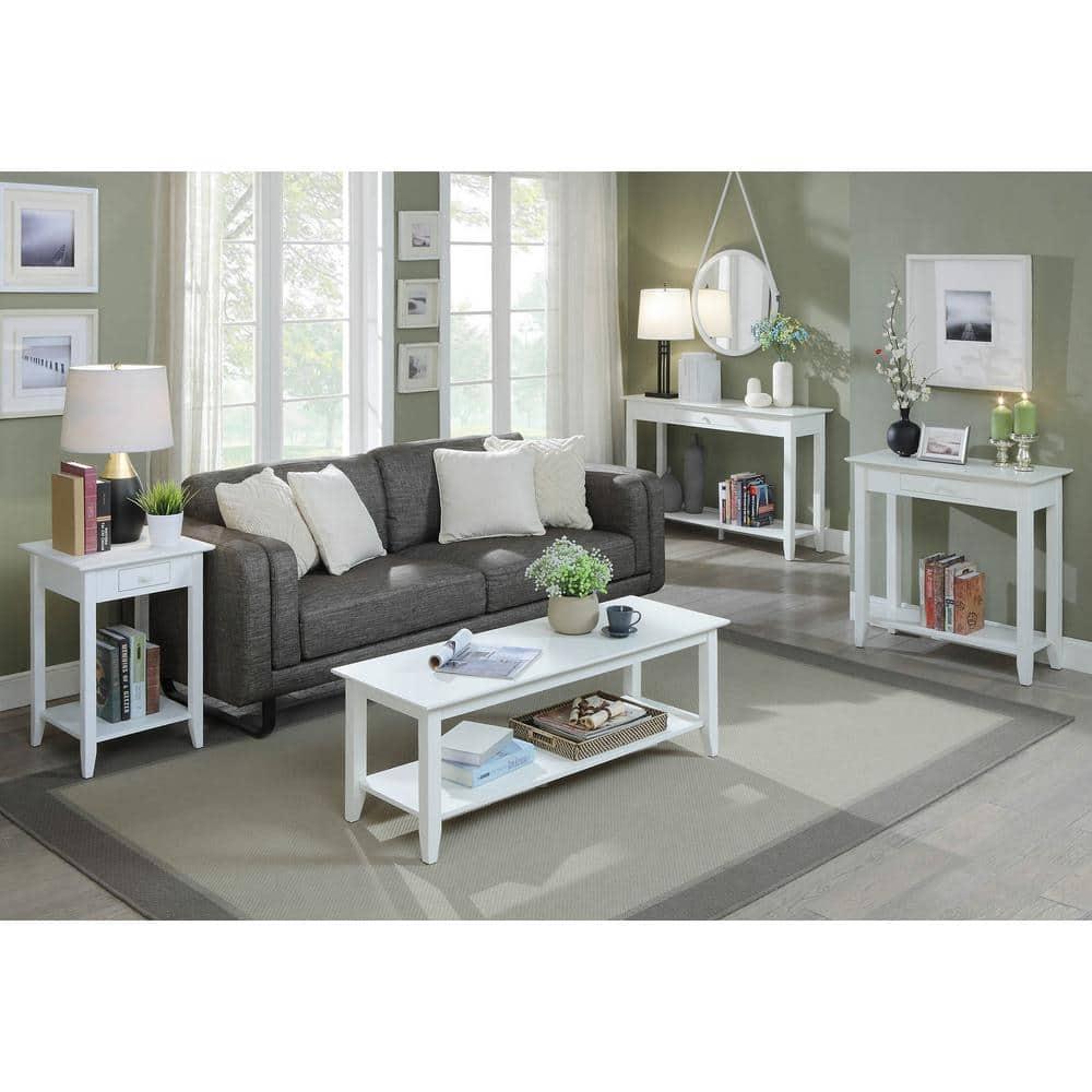 American Heritage Console Table with Drawer, White