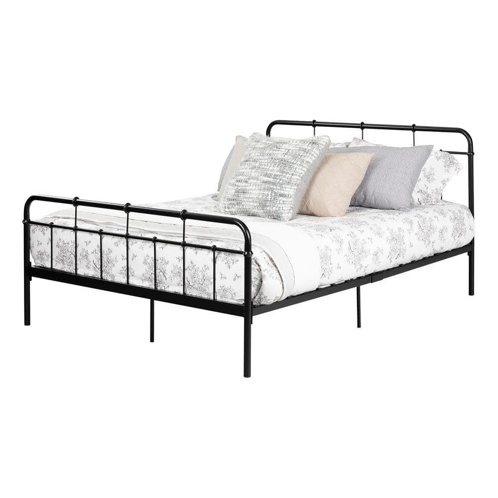 Queen Plenny Metal Platform Bed Black - South Shore