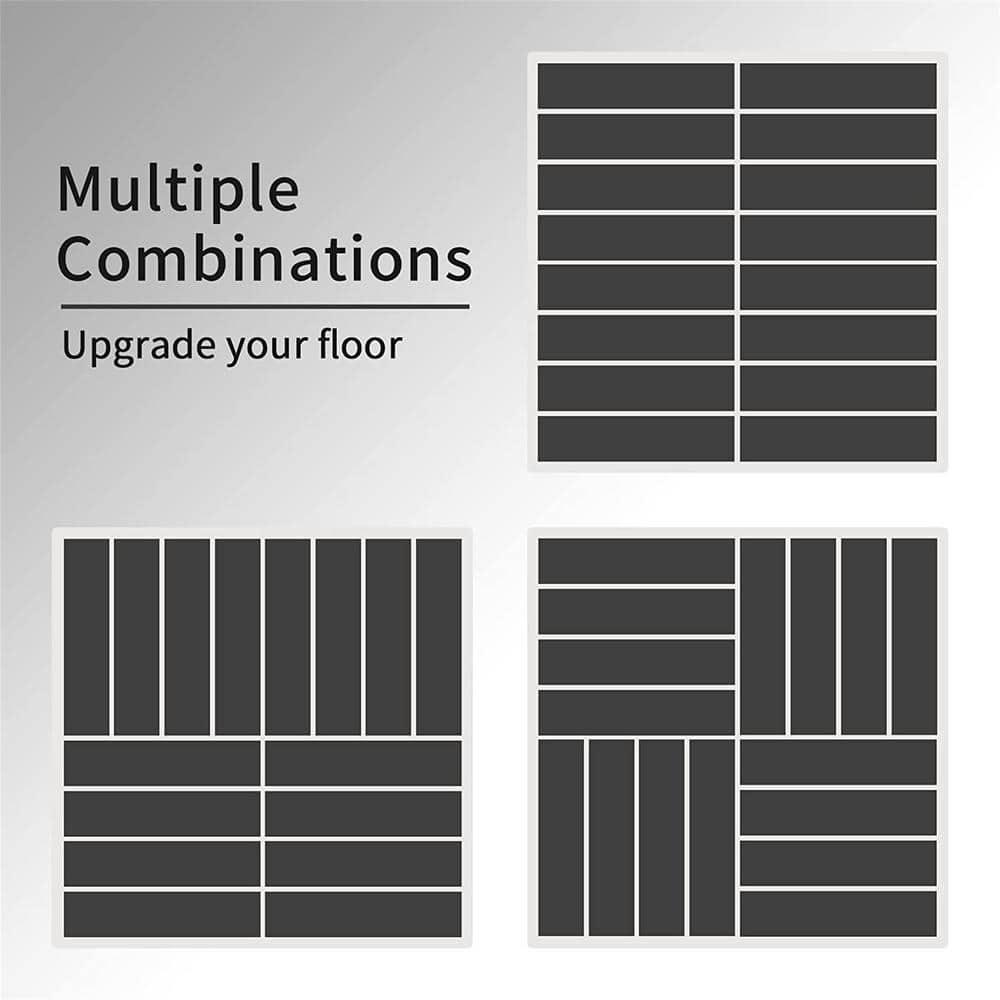 Impact Outdoor Patio Interlocking Deck Tiles,12"X12" Square Composite Decking Tiles,Four Slat Plastic Outdoor Flooring Tile All Weather For Balcony Porch Backyard,(Pack Of 9)