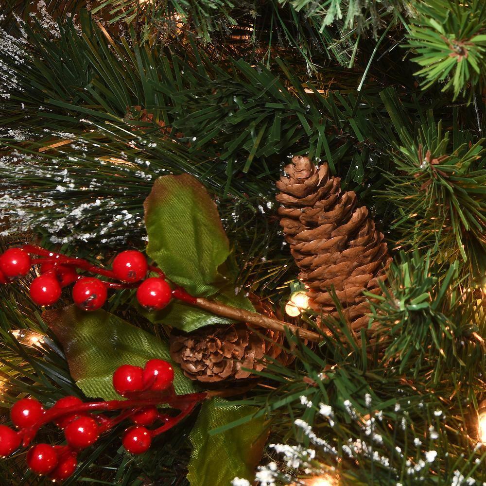 6.5' Prelit Flocked Medium Pine Artificial Christmas Tree Clear Lights - National Tree Company
