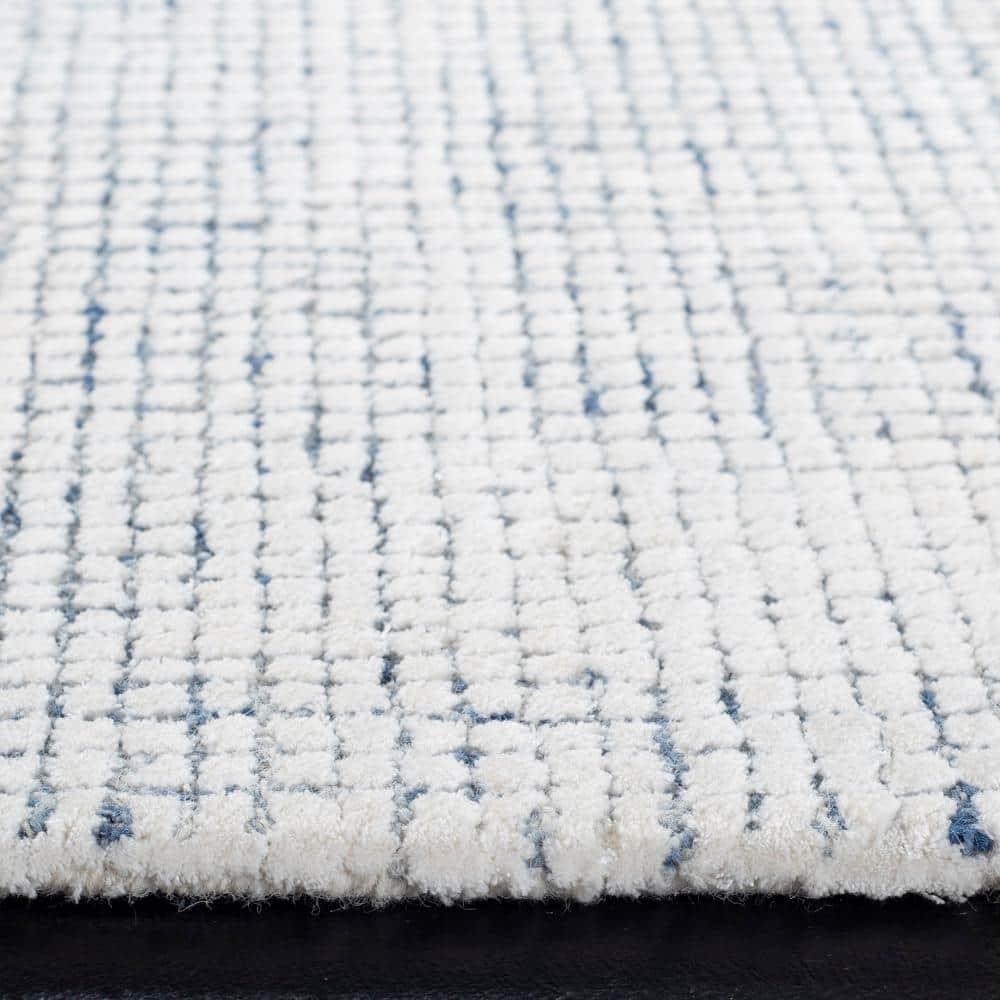 SAFAVIEH Abstract Dalia Geometric Area Rug, Ivory/Blue, 10' x 10' Square