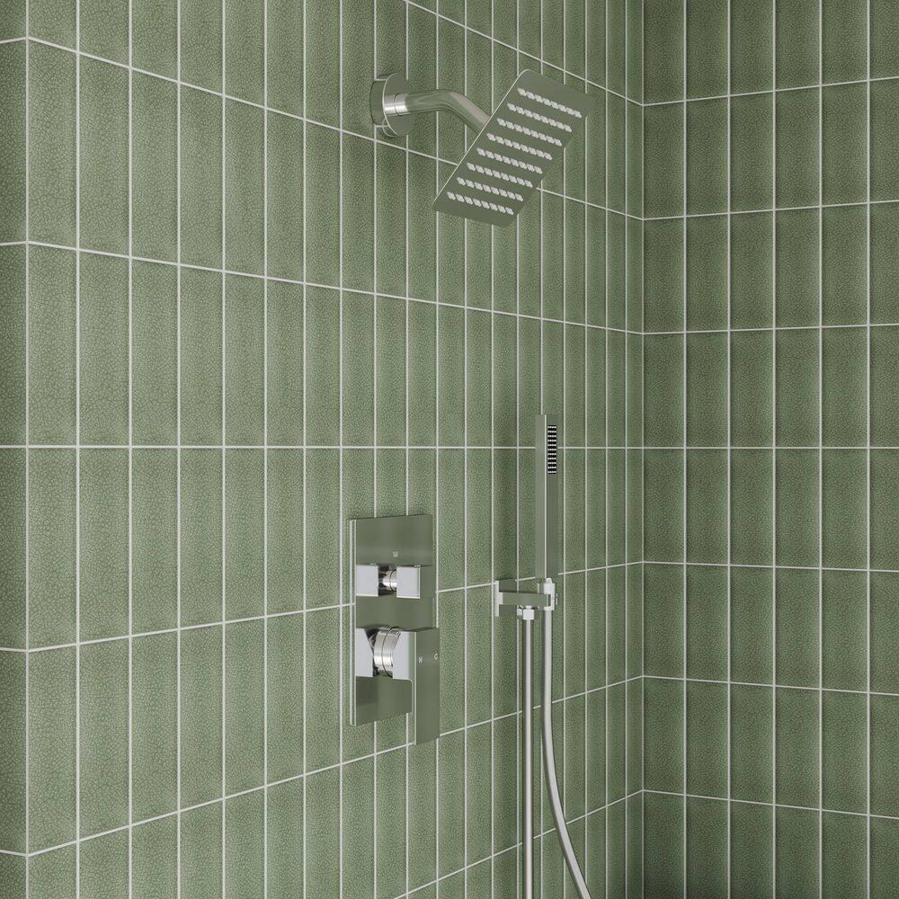 AquaSpa Shower Faucet Set with Tub Spout, 8-Inch Rain Shower Head with Valve