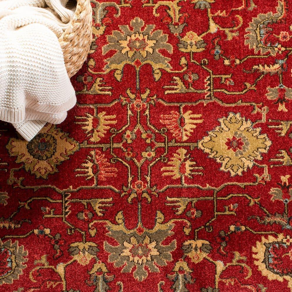 Mahal MAH693 Power Loomed Indoor Area Rug - Red/Beige - 4'x5'7" - Safavieh