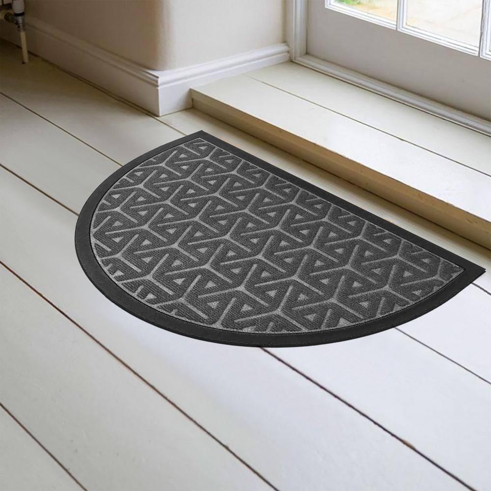 Evideco Outdoor Mat Wilson Half Round Front 30 in. x 18 in. Non-Slip Door Mat