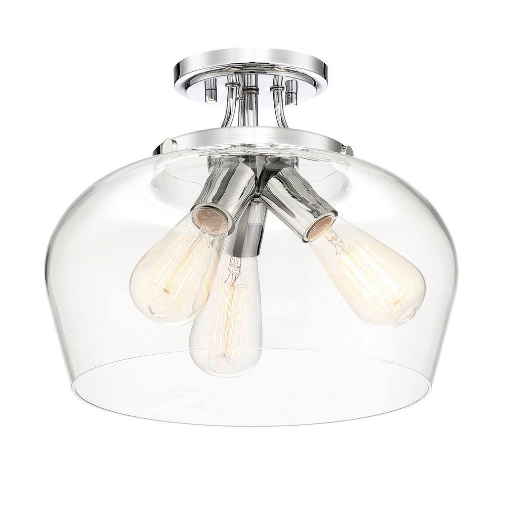 Savoy House Octave 3 - Light Semi-Flush Mount in  Polished Chrome