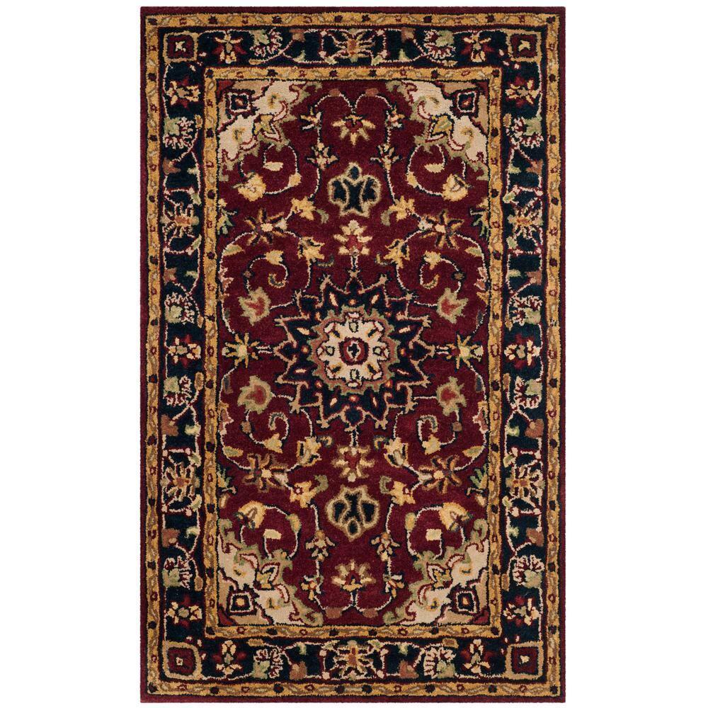 Classic CL362 Hand Tufted Accent Rug - Burgundy/Navy - 3'x5' - Safavieh.