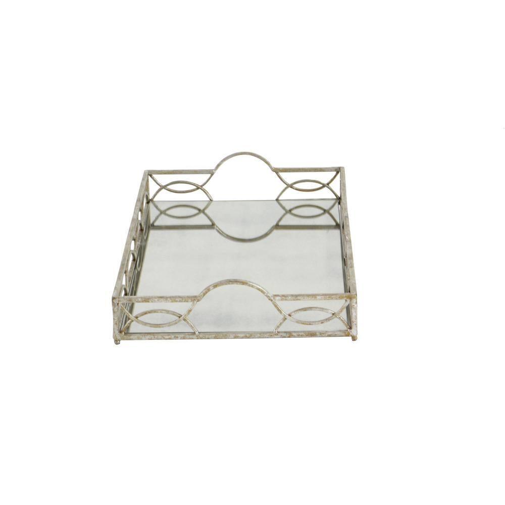 Modern Reflections Rustic Iron Tray (25") - Olivia & May