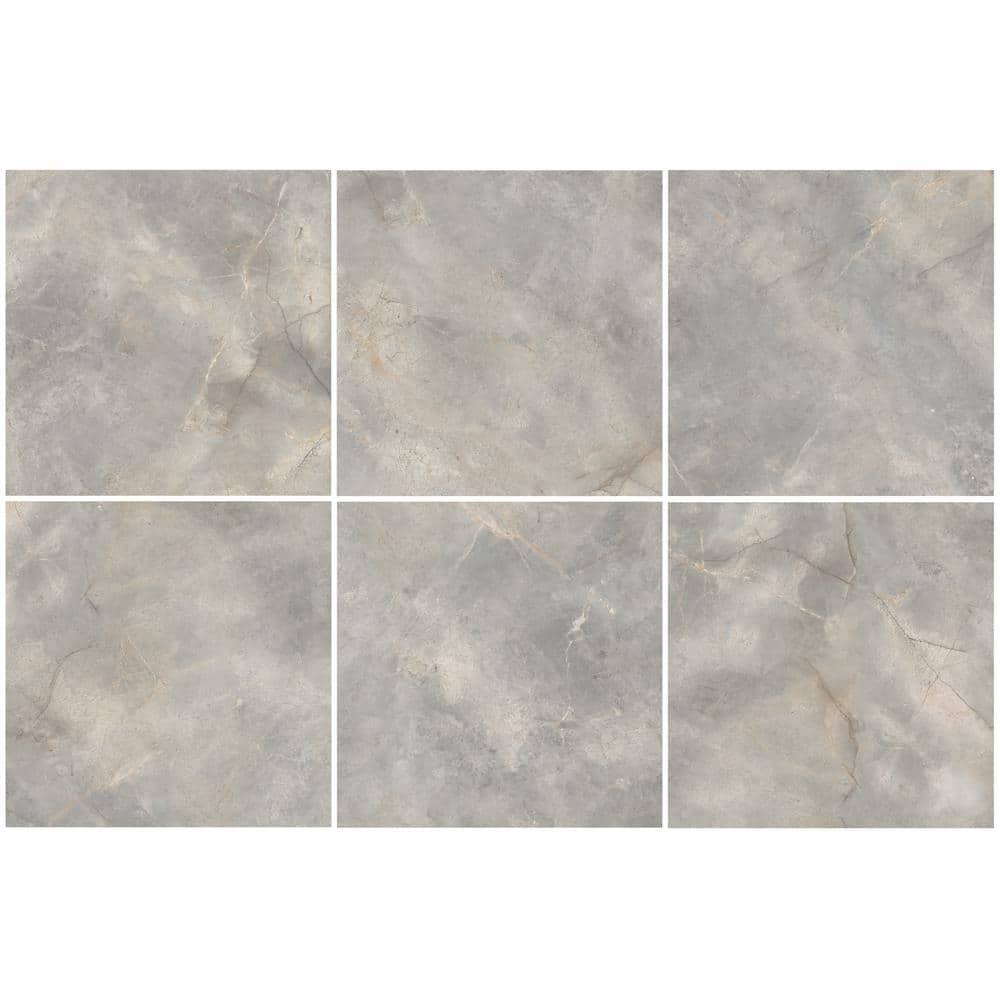 Signature 47.24 In. X 47.24 In. Marble Look Satin Porcelain Floor And Wall Tile (30.98 Sq. Ft. / Case)