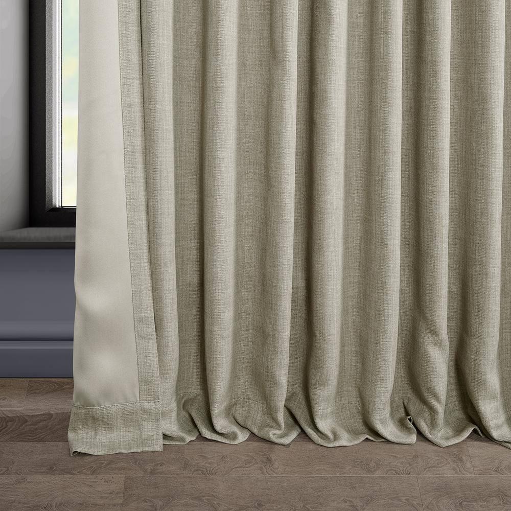 Oatmeal Faux Linen Extra Wide Room Darkening Curtain (1 Panel), Oatmeal, 100W X 108L