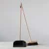 Creative Co-Op Beech Wood Broom & Standing Metal Dust Pan, Natural & Black, Set of 2
