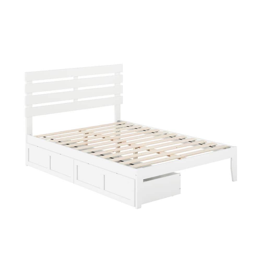 Madaket Premium Wood Farmhouse Storage Platform Bed with Under Bed Drawers