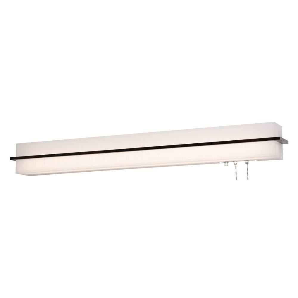 Espresso Solid Wood 38" Modern LED Overbed Sconce