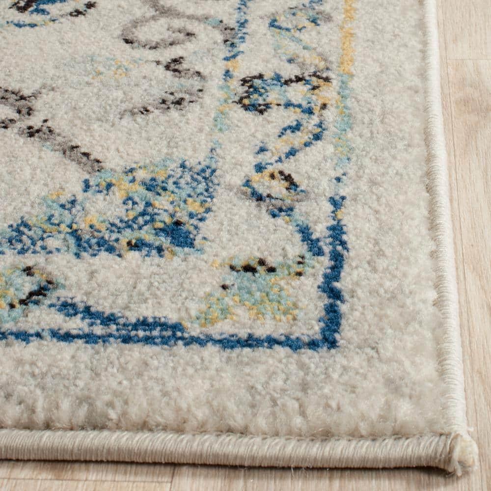 SAFAVIEH Evoke Rado Bordered Area Rug, Ivory/Blue, 9' x 12'