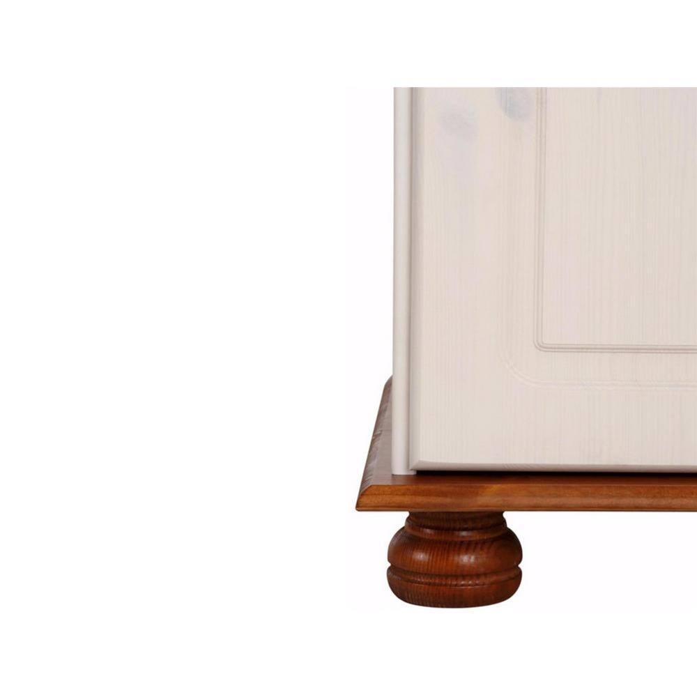 RealRooms Chester Sideboard with 3 Drawers and 2 Cabinets, White and Honey