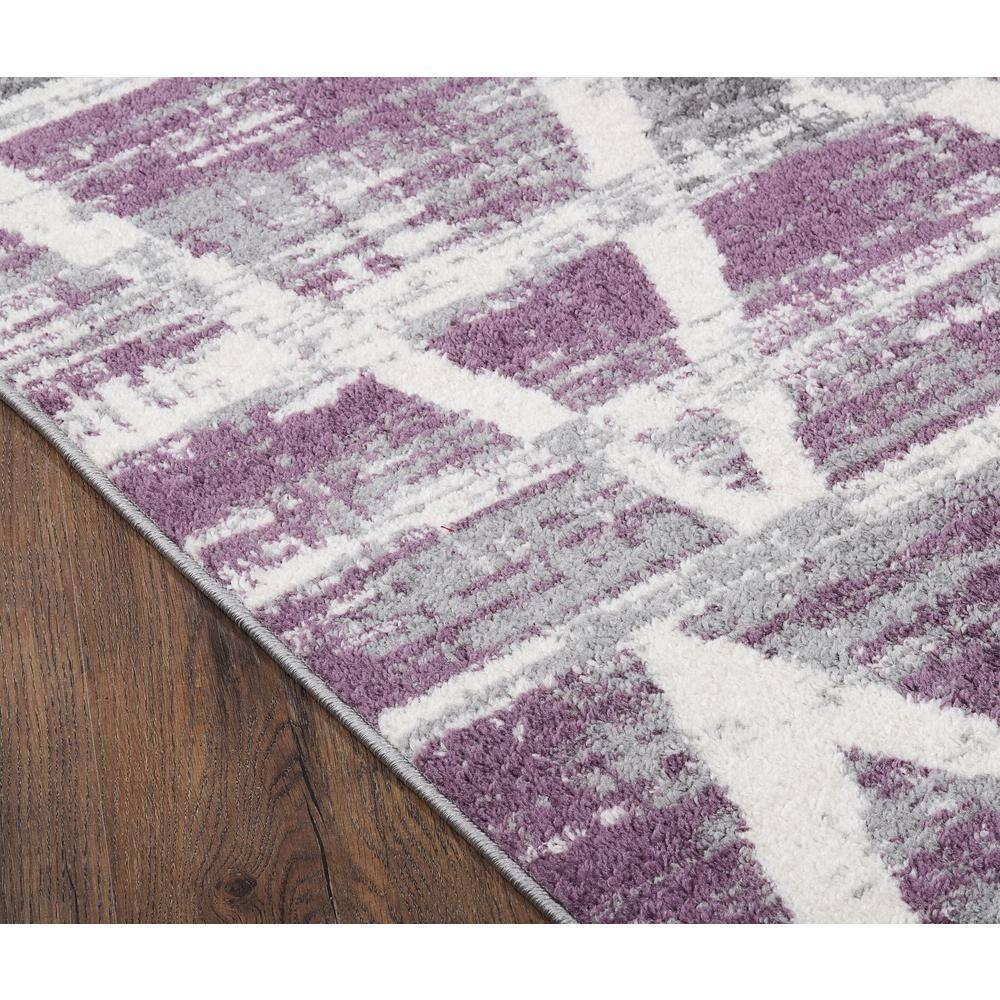 LBaiet 5' x 7' Purple and Gray Geometric Lines Rectangular Area Throw Rug