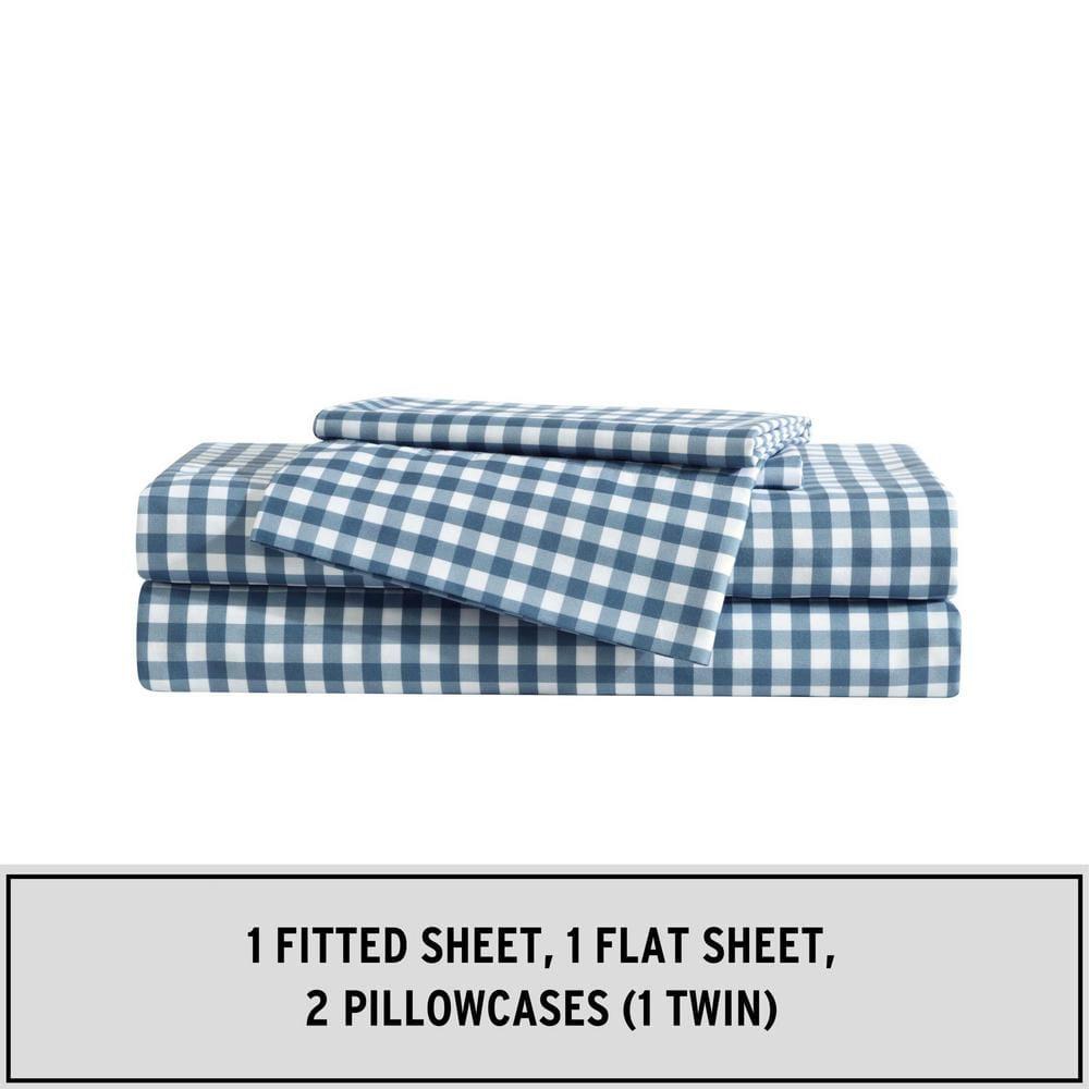 Eddie Bauer Preston Check Blue Twin Xl Sheet Set