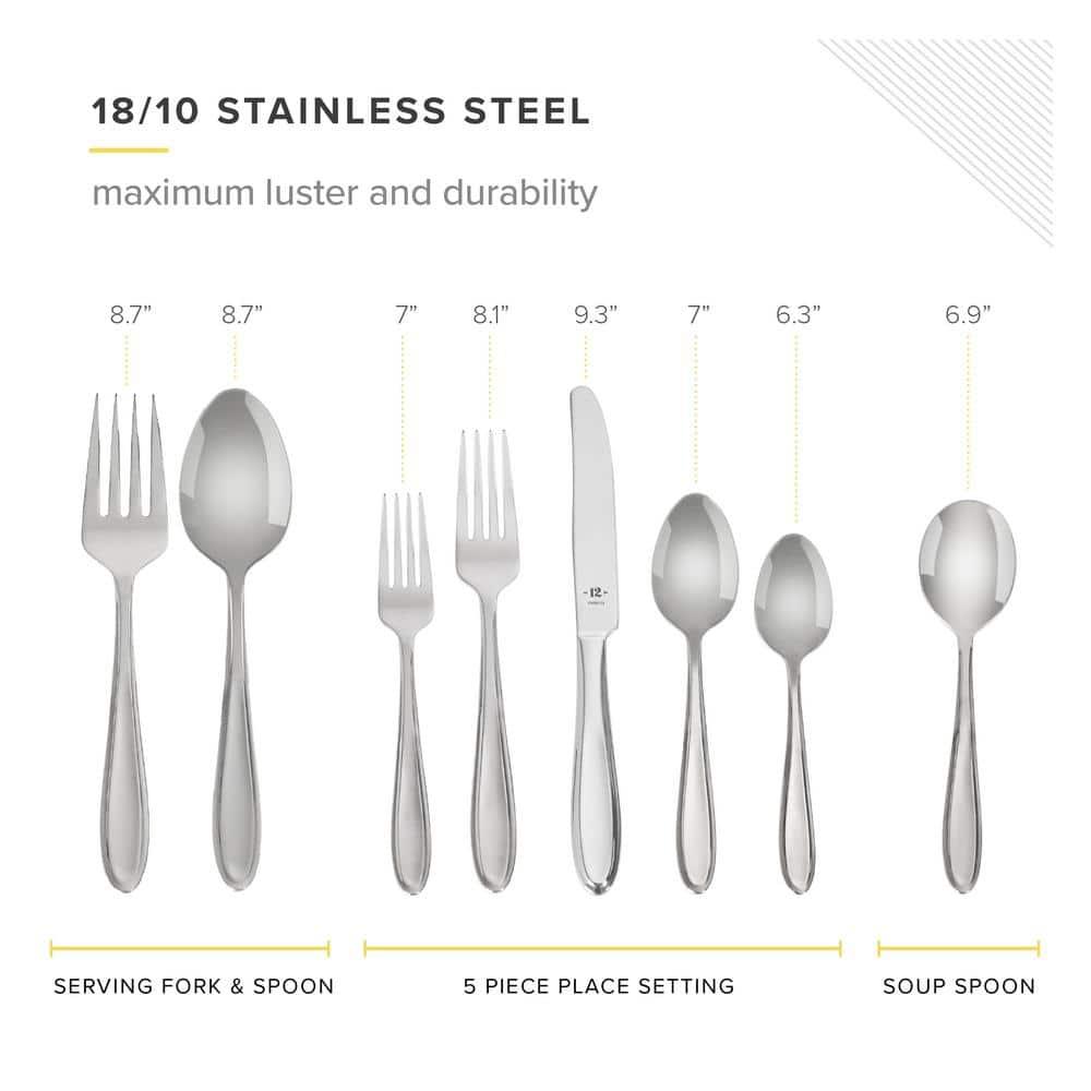 TABLE 12 TABLE 12 Stainless Steel Flatware Set - Service for 4