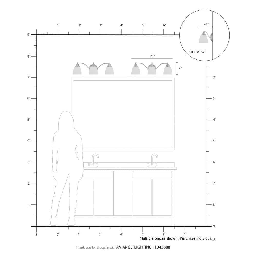 Livex Lighting Somerville 3 - Light Vanity in  Polished Brass