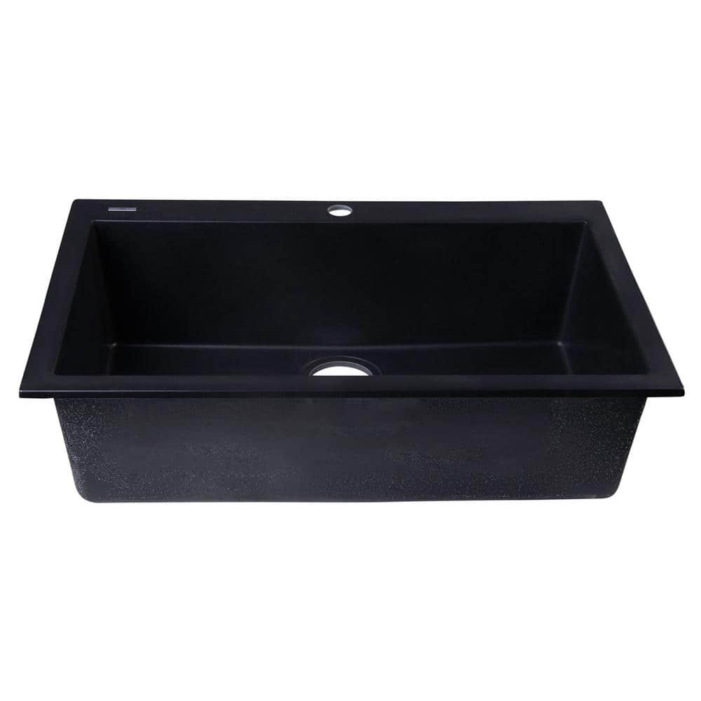 29.88'' L Drop-In Single Bowl Granite Kitchen Sink