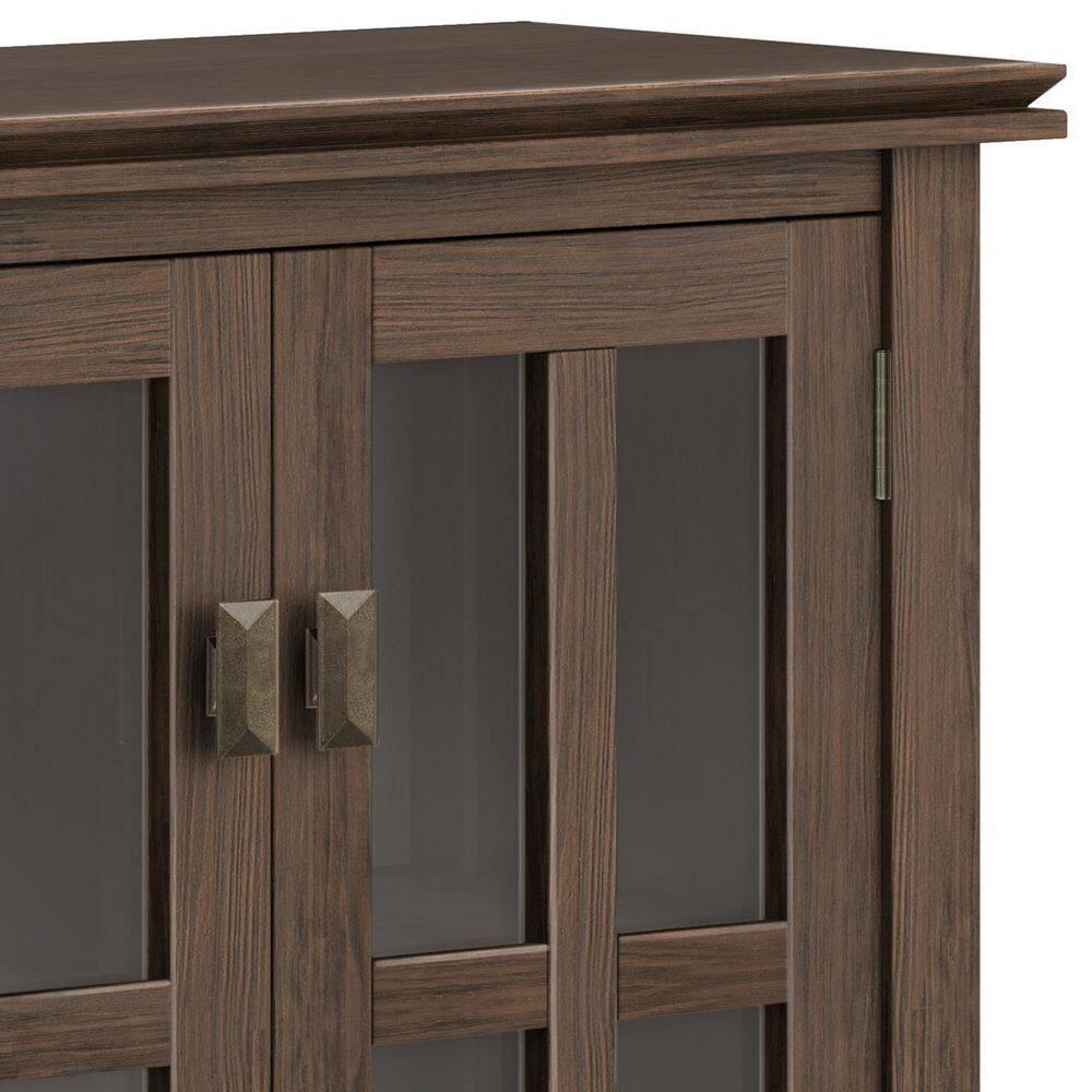 Simpli Home Artisan SOLID WOOD 30" Wide Contemporary Low Storage Cabinet in Farmhouse Brown