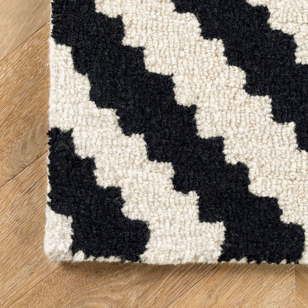 Nuloom Kellee Geometric Oval 8x10 Wool Indoor Area Rug for Living Room Bedroom Dining Room Kitchen, Beige/Brown