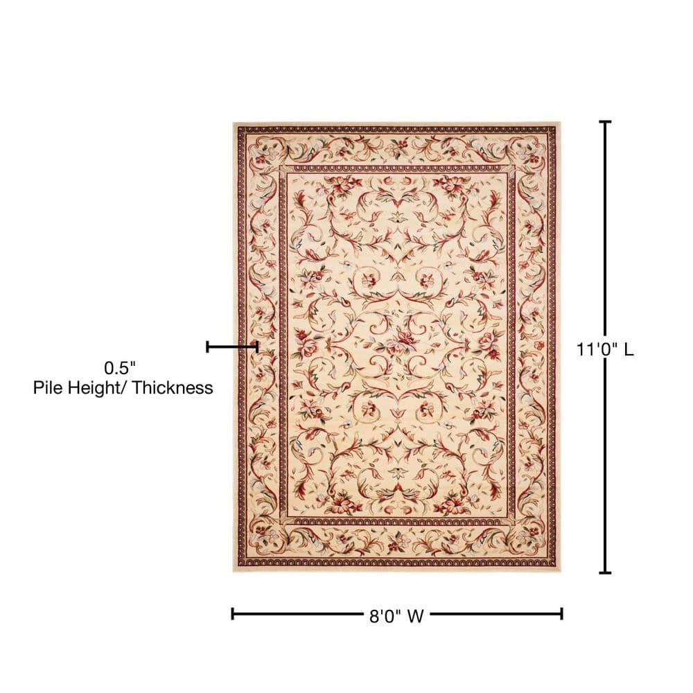 Lyndhurst LNH322 Power Loomed Area Rug - Ivory/Ivory - 8'x11' - Safavieh.