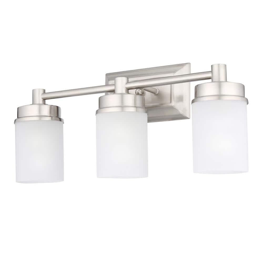 Hampton Bay Transitional 3-Light Brushed Nickel Vanity Light