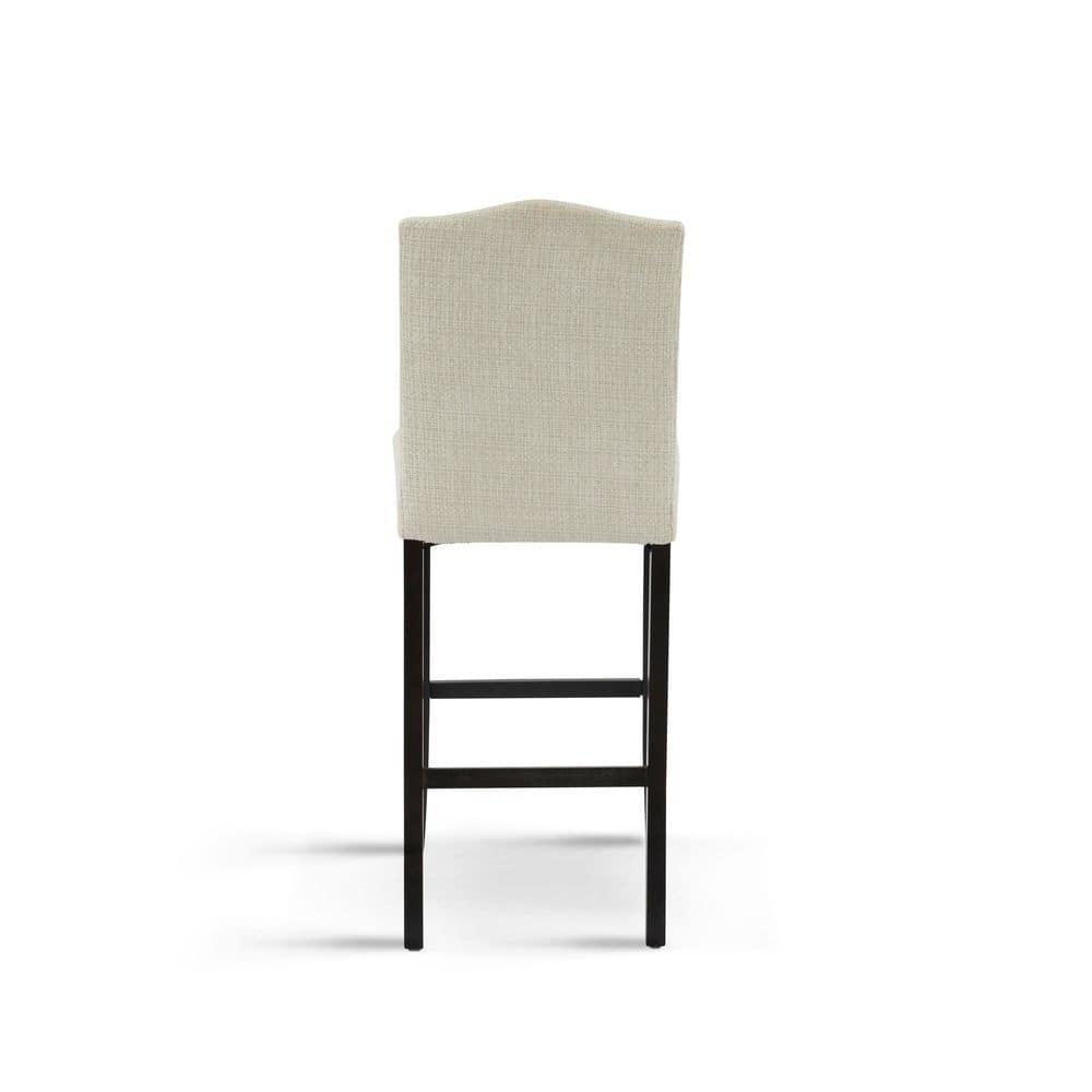 Christopher Knight Home Transitional 30.75" Fabric Upholstered Bar Stools with Solid Wood Frame, Beige, Set of 2