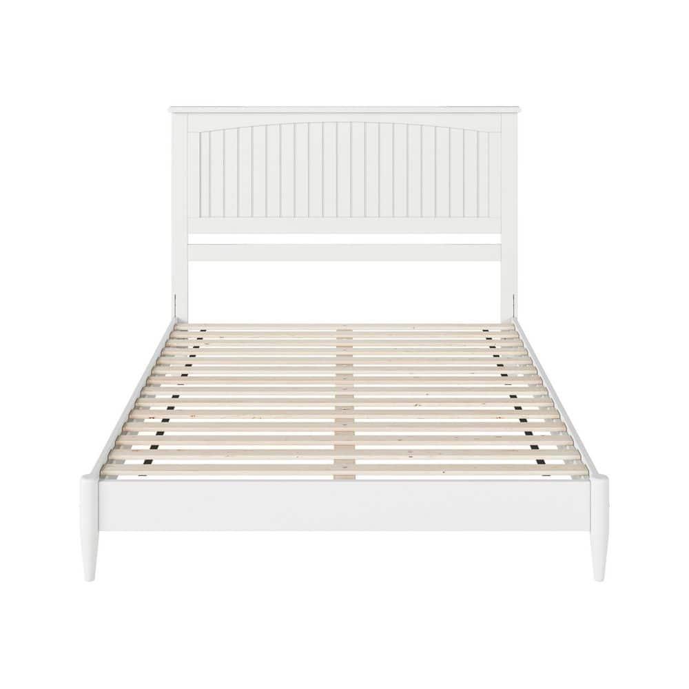 AFI Naples Queen Solid Wood Low Profile Platform Bed, White