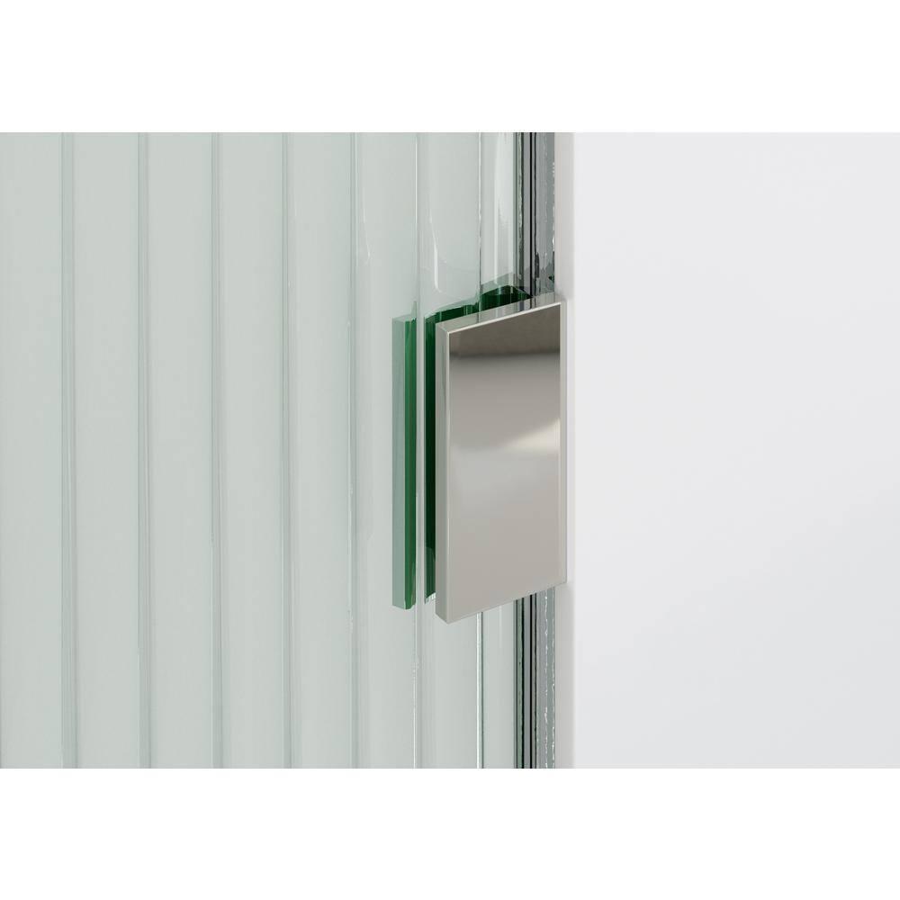Aurora 30 in. x 58.25 in. Frameless Fluted Radius Single Fixed Bath Panel