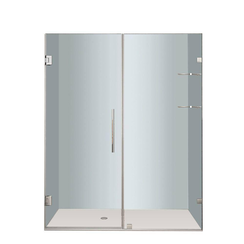Nautis GS 60" W x 72" H Hinged Frameless Shower Door