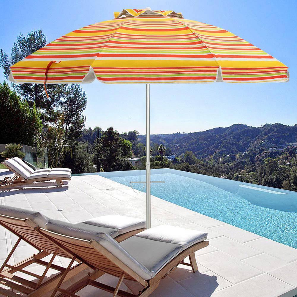 Topcobe 6.5 Feet Patio Beach Umbrella with Waterproof Polyester Fabric, Sunbrella Umbrella Outdoor Patio, Orange