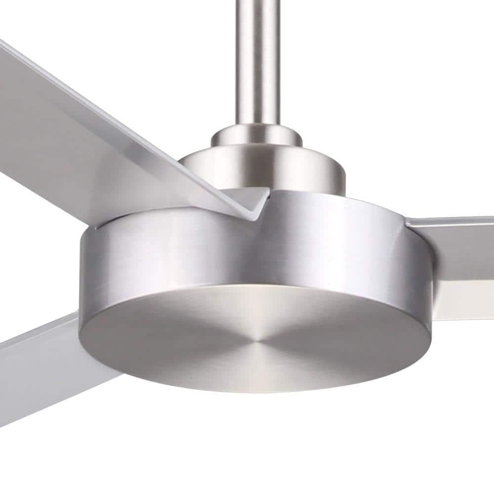 52" Minka Aire Modern 3 Blade Indoor Ceiling Fan Brushed Aluminum Silver for Living Room Kitchen Bedroom Family Dining House Home