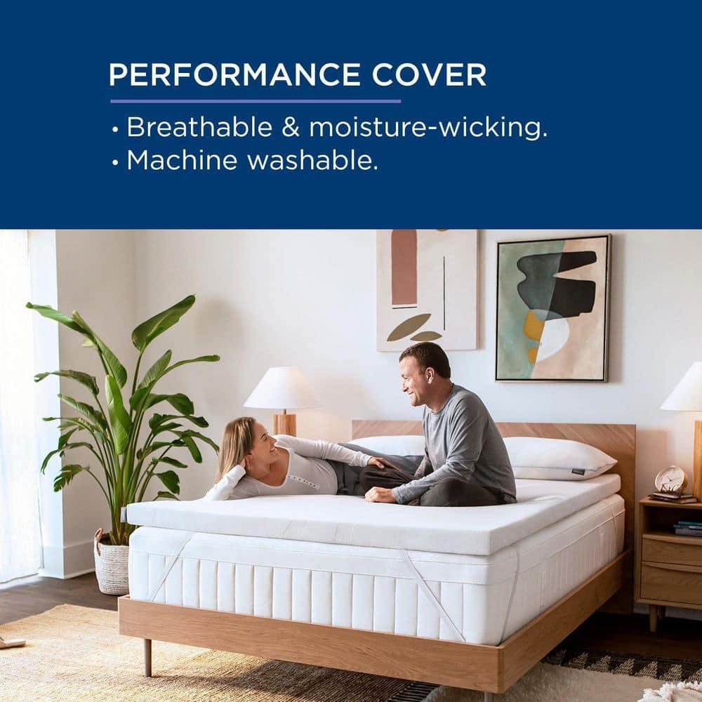 Alwyn Home 3" Memory Foam Mattress Topper, Queen,White