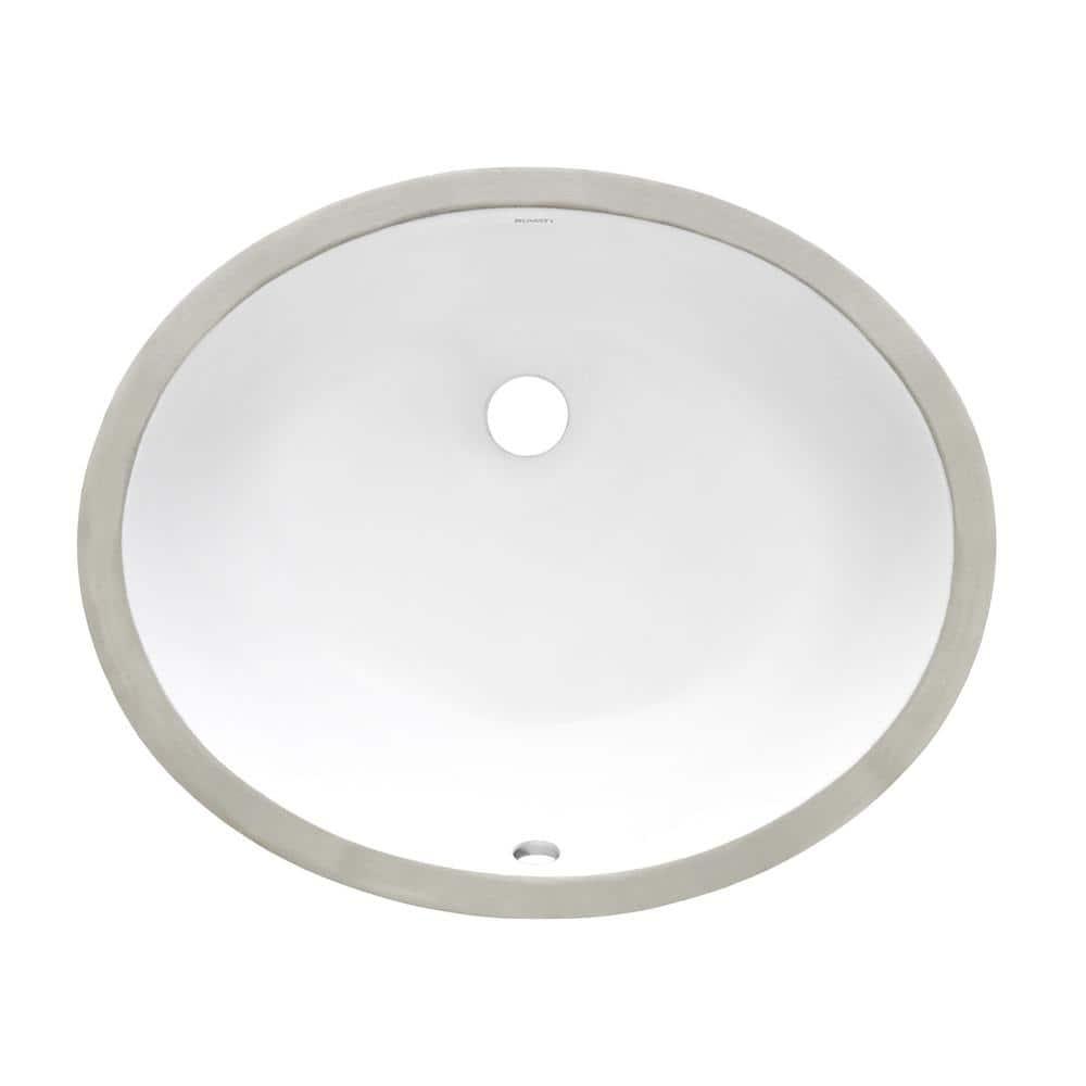Ruvati Rvb0618 Krona 18-1/2" Oval Porcelain Undermount Bathroom Sink - White
