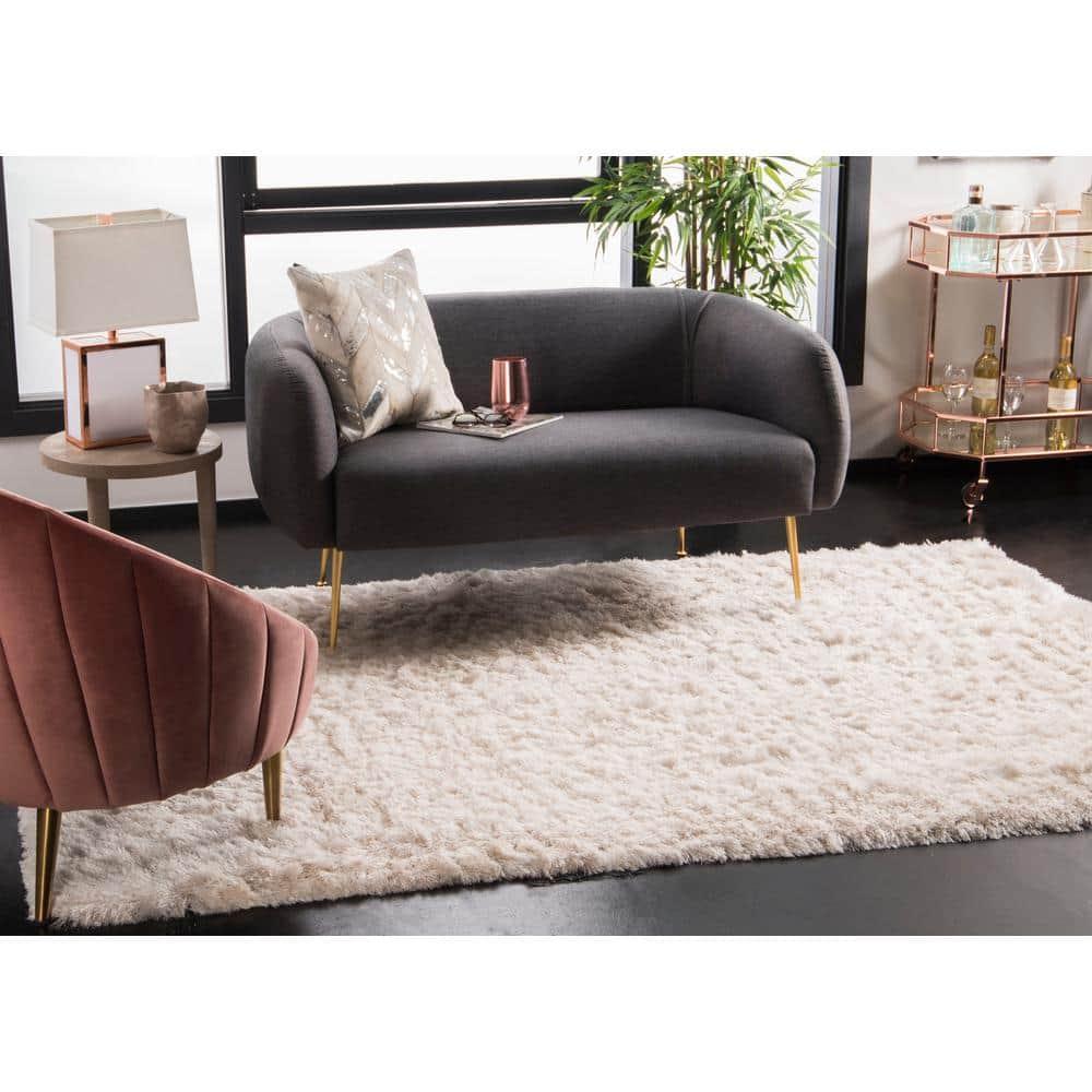 Paris Shag SG511 Hand Tufted Indoor Area Rug - Ivory - 8'x10' - Safavieh