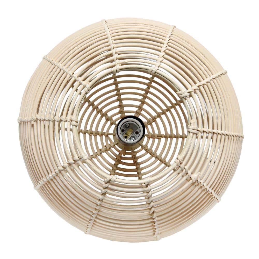 Natural Globe Pendant Ceiling Light Beige - Elegant Designs: Rattan Fixture, UL Listed, 60W Max