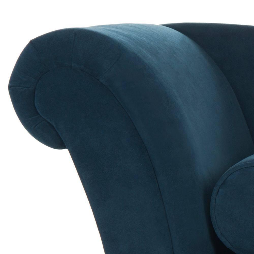 Caiden Vevlet Chaise with Pillow - Navy - Safavieh.